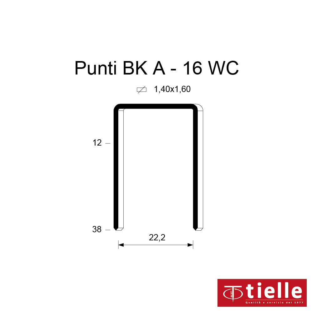 Tielle-Graffe-e-punti-metallici-Punti-pesanti-Punti-BK-A-16-WC